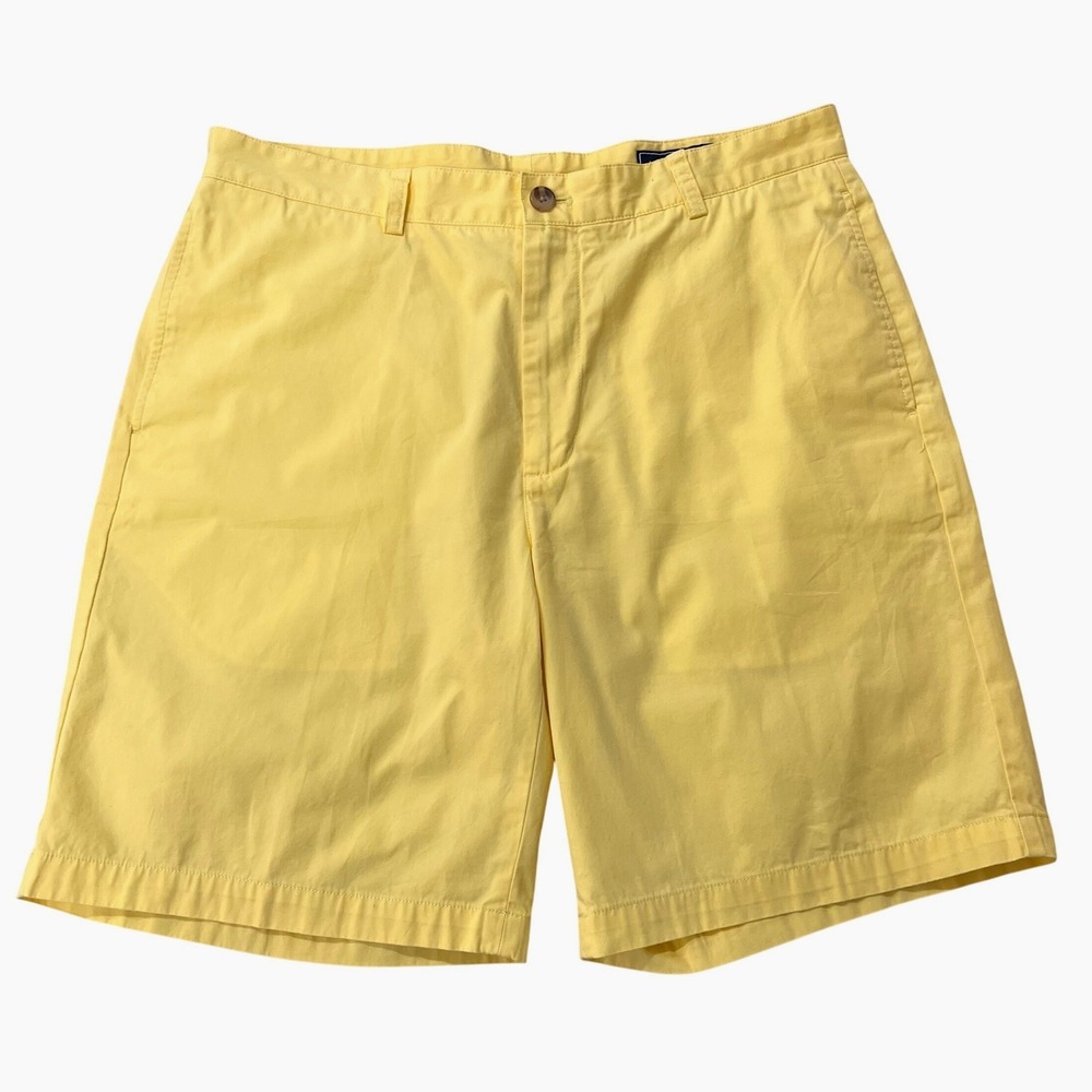 Vineyard Vines Mens Summer Twill Club Shorts 35 Yellow Cotton Chino Preppy 9 In